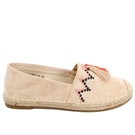 Alpargatas Boho con flecos Birna Beige