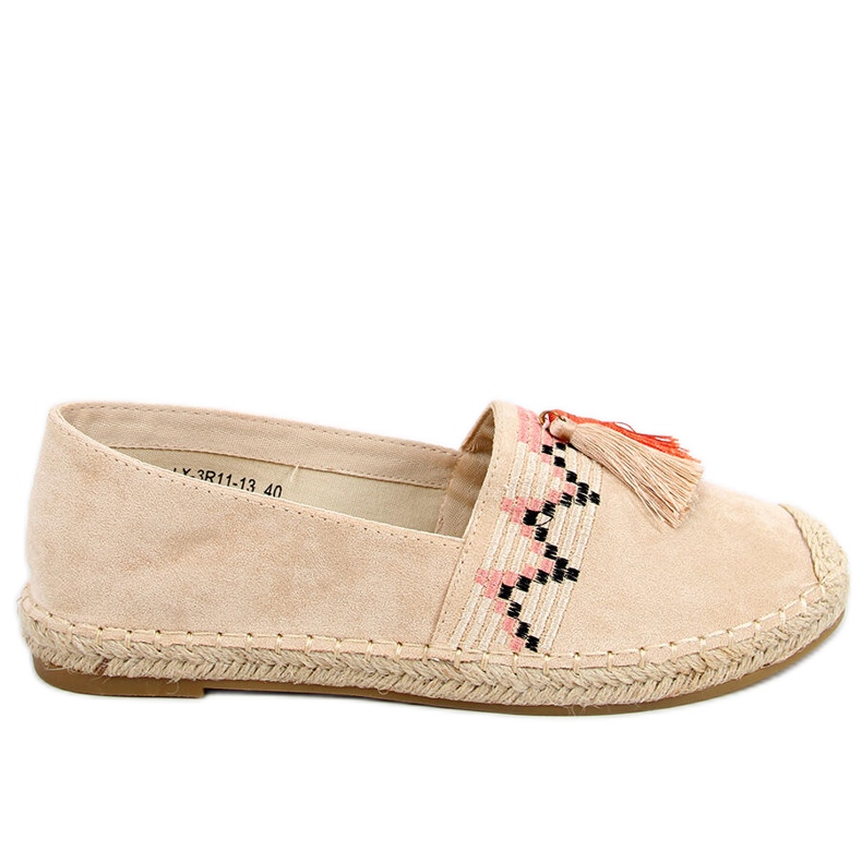 Alpargatas Boho con flecos Birna Beige