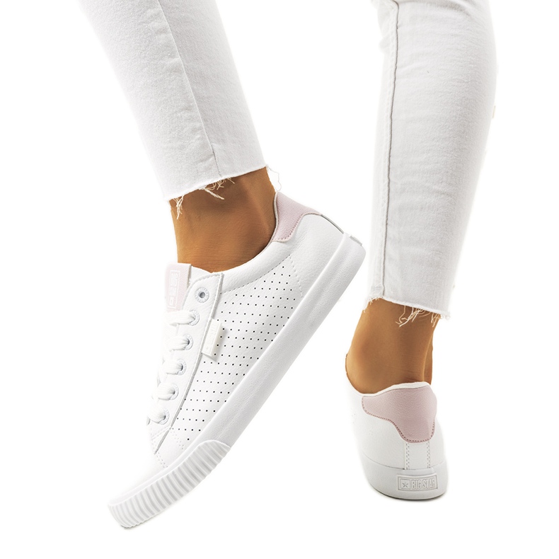 Deportivas blancas de mujer Big Star HH274073 blanco rosado Deportivas blancas de mujer Big Star HH274073 blanco rosado
