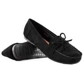 TRENDI Mocasines casuales de ante negro