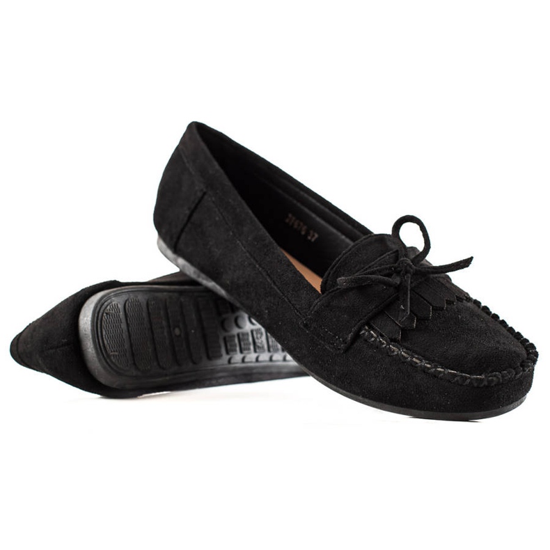 TRENDI Mocasines casuales de ante negro
