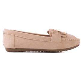 TRENDI Mocasines casuales de ante beige TRENDI Mocasines casuales de ante beige