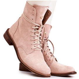 Botines ante Nicole Rosa 2697 rosado