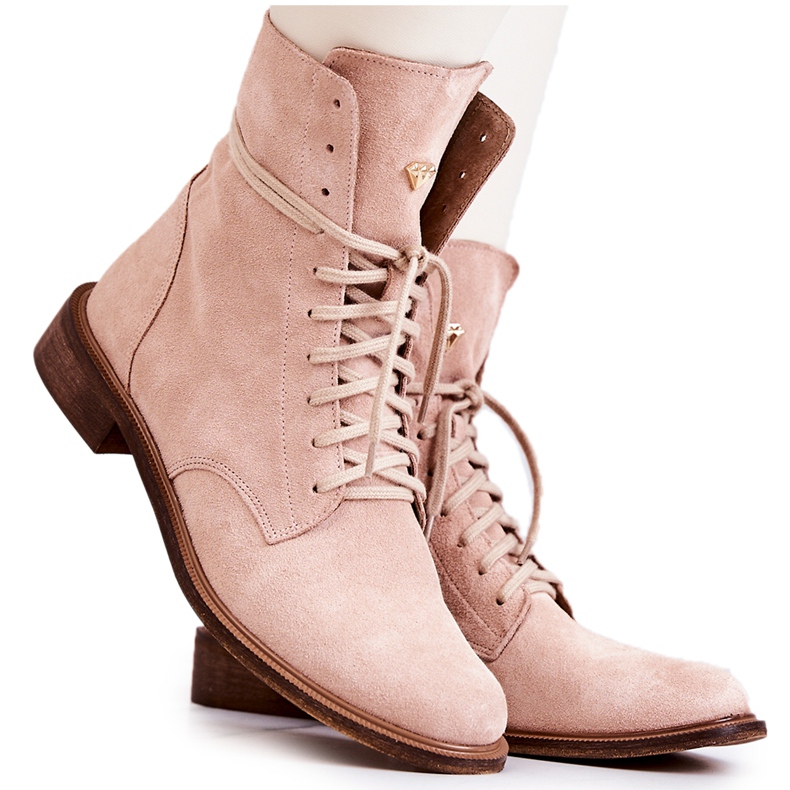 Botines ante Nicole Rosa 2697 rosado