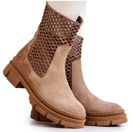 Botas de piel Workers Nicole Marrón claro 2711