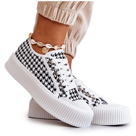 FB2 Zapatillas Bajas Con Plataforma En Blanco Y Negro Mischa
