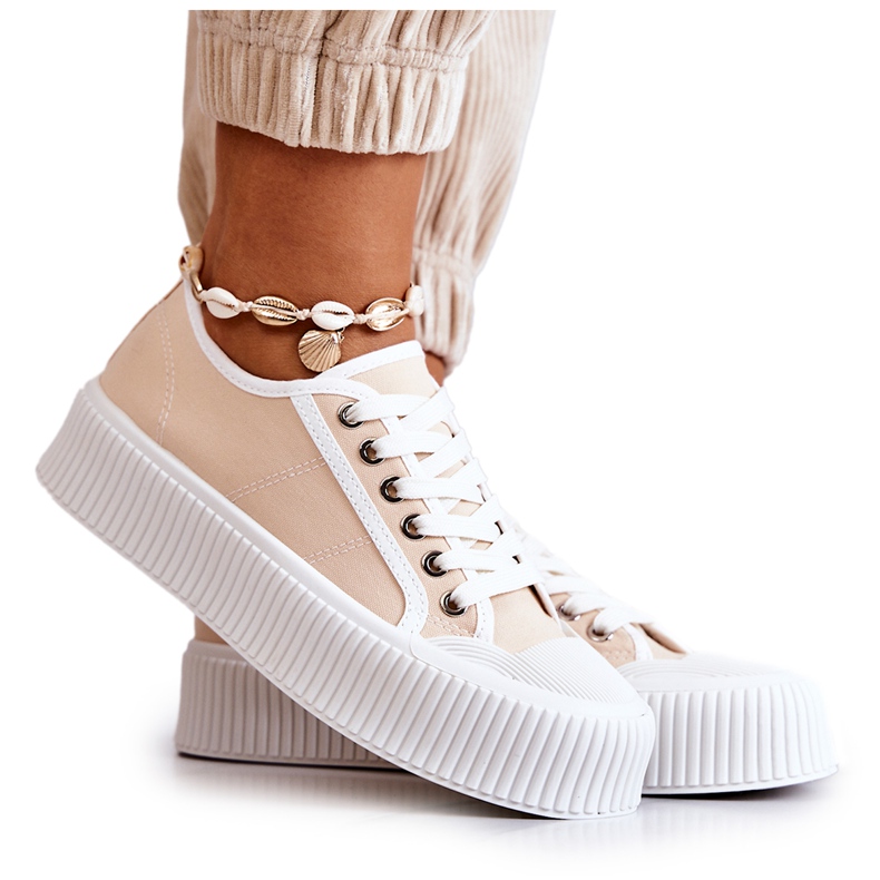 Zapatillas bajas en plataforma Mischa beige