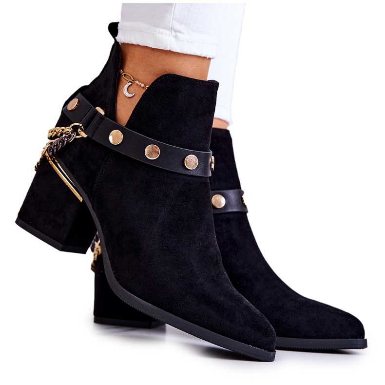PS1 Botas Mujer Ante Con Cadenas Negro Tracy PS1 Botas Mujer Ante Con Cadenas Negro Tracy