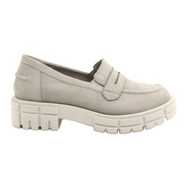 Caprice de cuero de cuero para mujeres 24755-28 217 gris