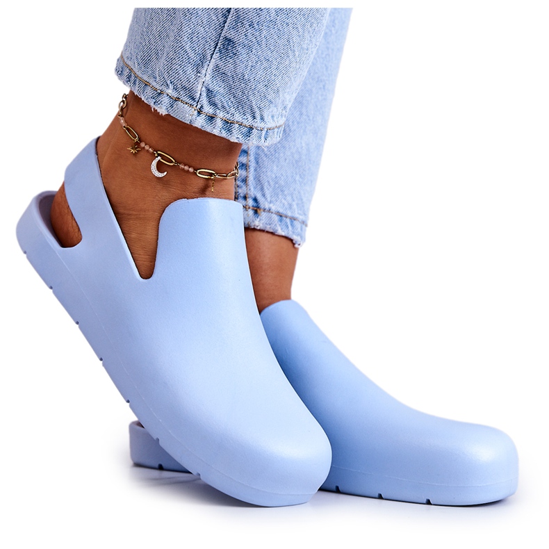 FS1 Zuecos de goma azul Meriko de moda FS1 Zuecos de goma azul Meriko de moda