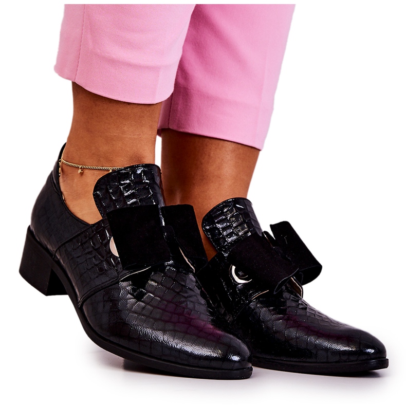 PA2 Zapatos Piel Serpiente Negro Marleigh