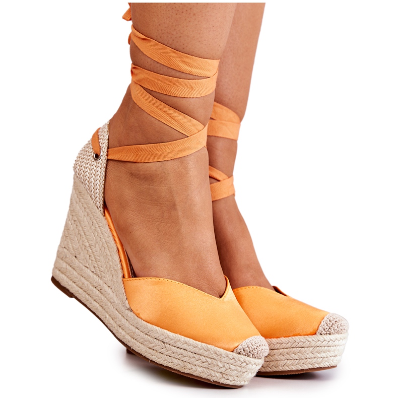 FS1 Alpargatas Terrific Sandalias De Cuña Naranjas