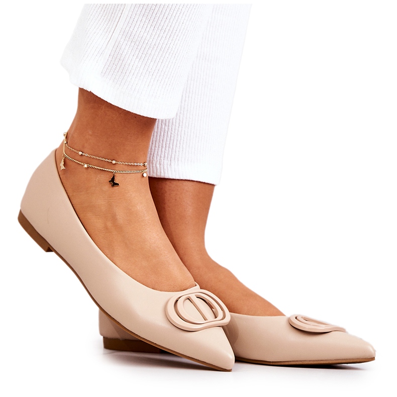 PS1 Bailarina De Piel Spitz Beige Rachelle