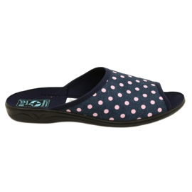 Pantuflas mujer Adanex Sara lunares 24961 azul marino rosado