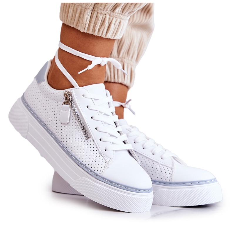 FB2 Zapatos deportivos en la plataforma Louisa blanca y azul blanco