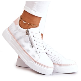 FB2 Zapatos deportivos en la plataforma Louis blanca y rosa blanco