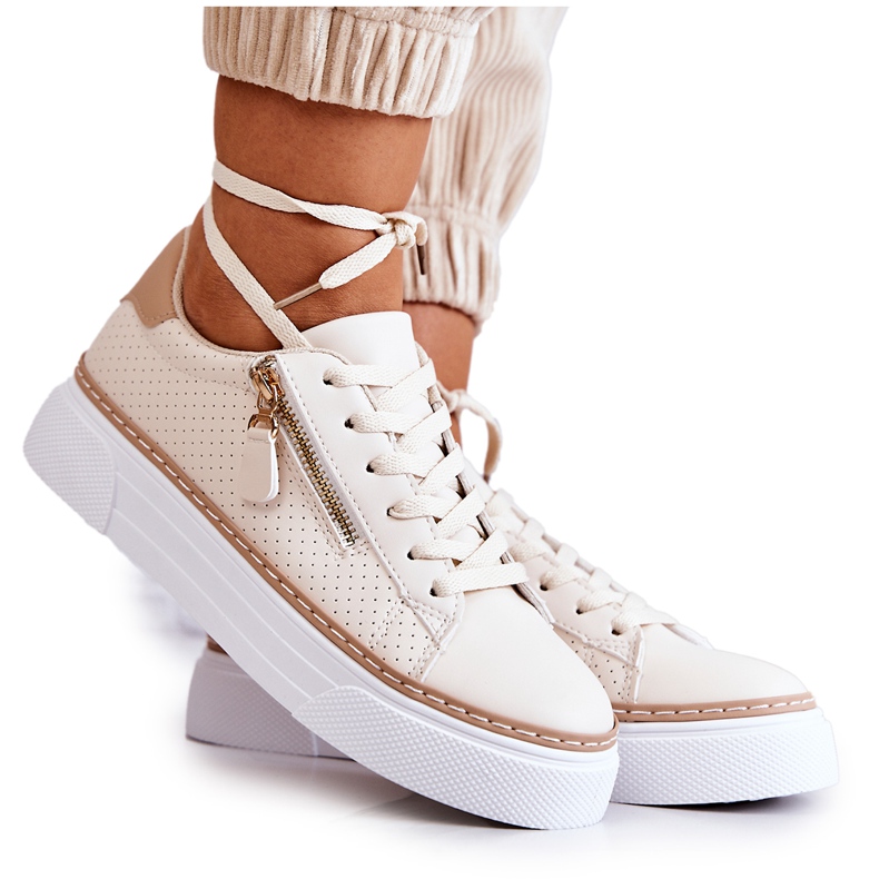 FB2 Zapatos Deportivos En La Plataforma Beige Louis