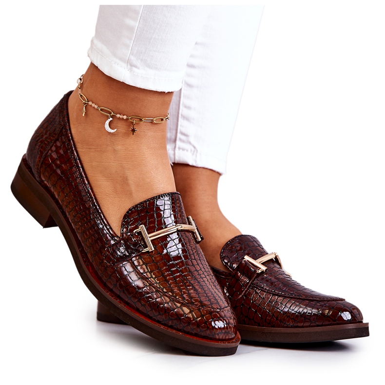 Zapatos Brogue Mujer Snake Laura Messi 2307 Marrón Zapatos Brogue Mujer Snake Laura Messi 2307 Marrón