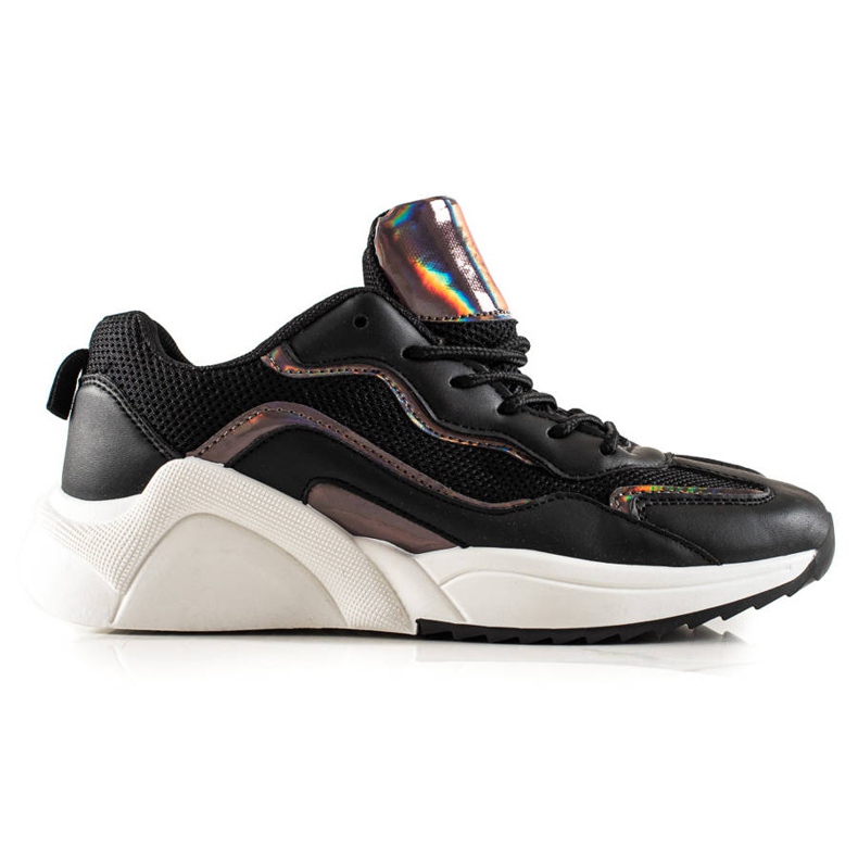 TRENDI Zapatillas Con Efecto Holo negro