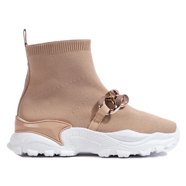 Zapatillas sin cordones con cadena marrón