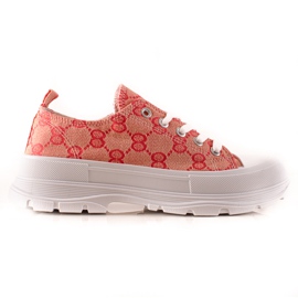 Bona Zapatillas En La Plataforma Con Patrones rosado
