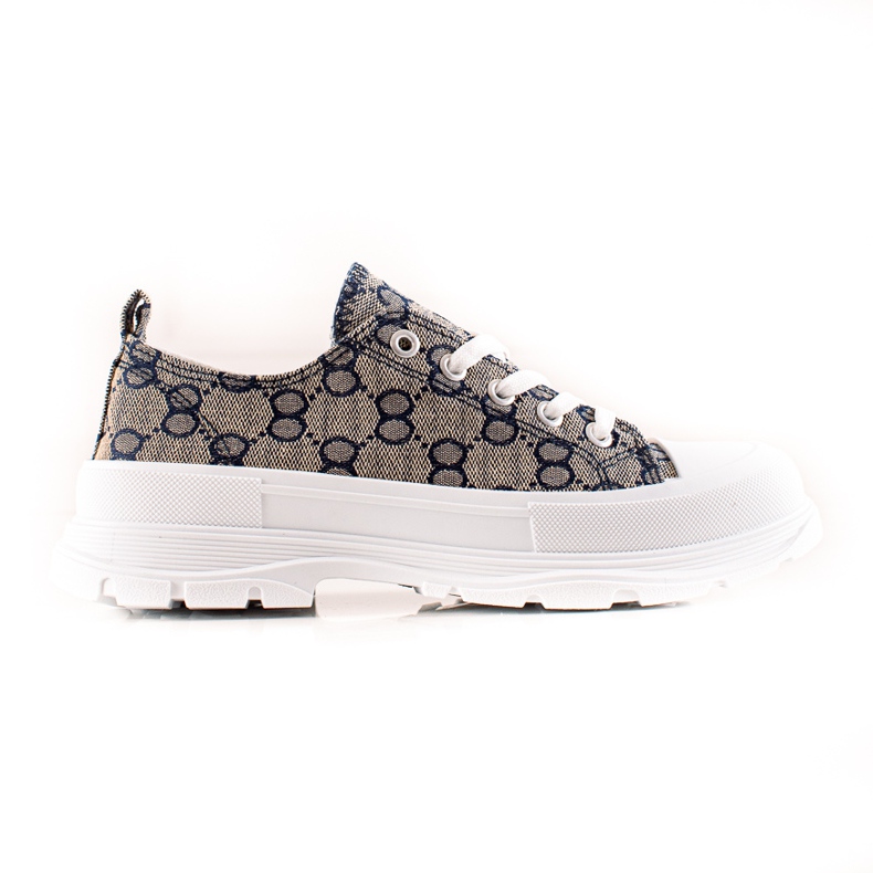 Bona Zapatillas En La Plataforma Con Patrones multicolor gris