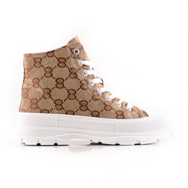 Bona Zapatillas altas estampadas marrón