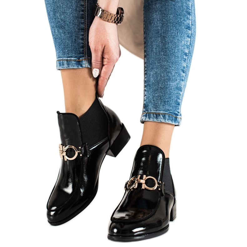 W. Potocki Elegantes botas Potocki sin cordones negro W. Potocki Elegantes botas Potocki sin cordones negro