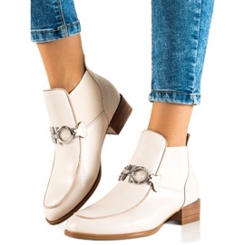 W. Potocki Elegantes botas Potocki sin cordones beige W. Potocki Elegantes botas Potocki sin cordones beige