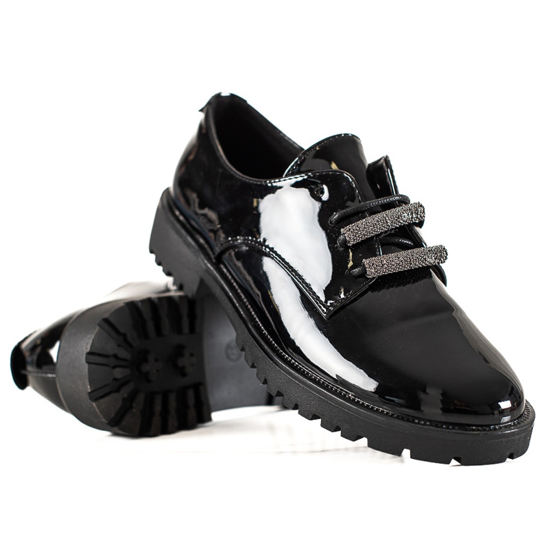 Goodin Zapatos brogue lacados negro