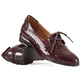 W. Potocki Elegantes zapatos Potocki con cordones rojo