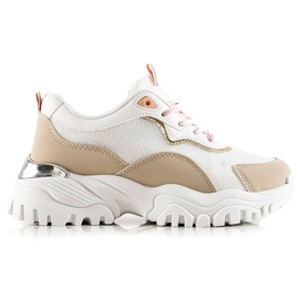 TRENDI Zapatillas De Moda beige blanco