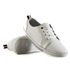 Goodin Deportivas de piel calada blanco Goodin Deportivas de piel calada blanco
