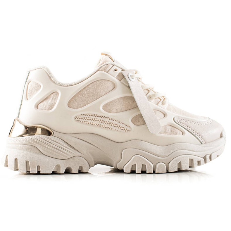 TRENDI Zapatillas con inserciones de ante beige TRENDI Zapatillas con inserciones de ante beige