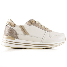 Goodin Zapatillas de cuero en la plataforma blanco multicolor