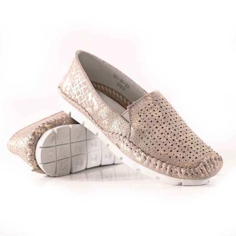 Goodin Mocasín Cuero Dorado beige