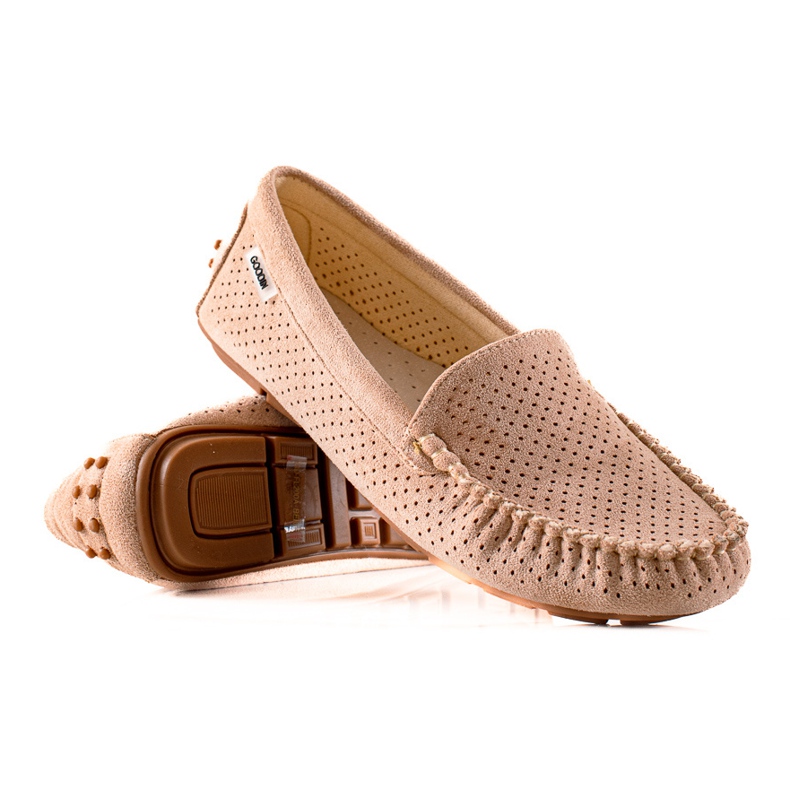 Goodin Mocasines calados con ante beige Goodin Mocasines calados con ante beige