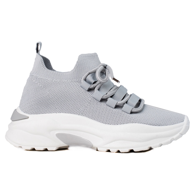 TRENDI Zapatillas Atadas En La Plataforma gris