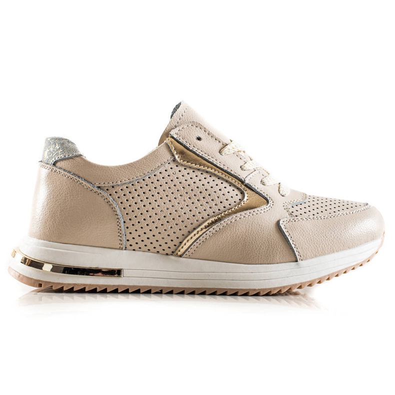 Goodin Zapatillas casual de cuero beige