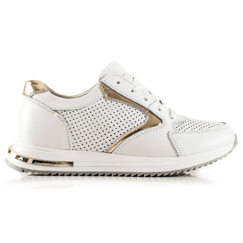 Goodin Zapatillas casual de cuero blanco
