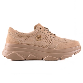 Filippo Zapatillas de cuero beige marrón