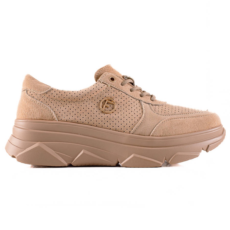 Filippo Zapatillas de cuero beige marrón