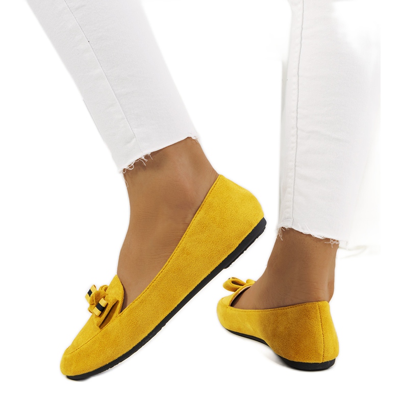 Mocasín mostaza con lazo Lavinia amarillo Mocasín mostaza con lazo Lavinia amarillo