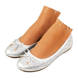 Bailarinas plateadas con estampado Negrete calado plata