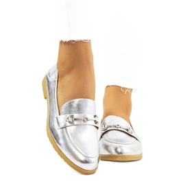 Mocasín tacón plano Aniria plata