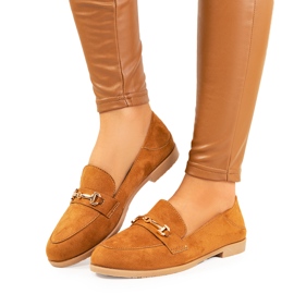 Mocasín Aniria marrón con tacón plano