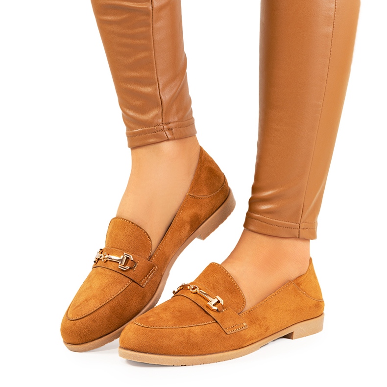 Mocasín Aniria marrón con tacón plano