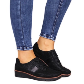 Zapatos de piel con cuña Filippo W PAW68A negro