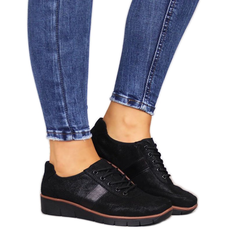 Zapatos de piel con cuña Filippo W PAW68A negro