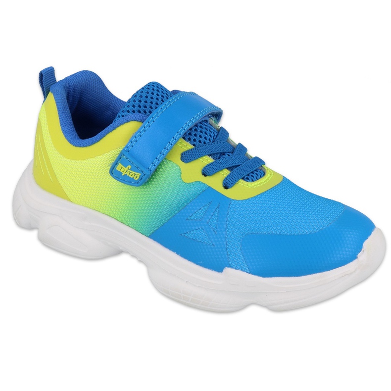 Zapatos de befado de colores para jóvenes 516Q121 azul amarillo
